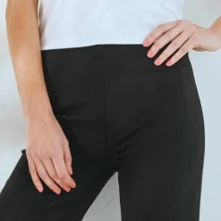 Pantalon large stretch, taille élastiquée
