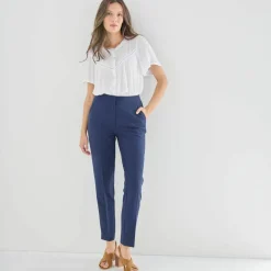 Pantalon 7/8ème coupe cigarette, uni
