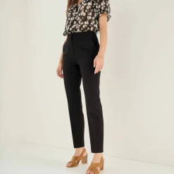 Pantalon 7/8ème coupe cigarette, uni
