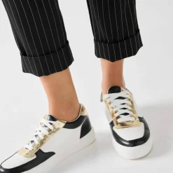 Pantalon 7/8ème fuselé rayé