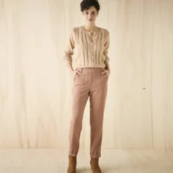 Pantalon 7/8ème fuselé rayé