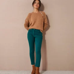 Pantalon 7/8ème fuselé stretch uni