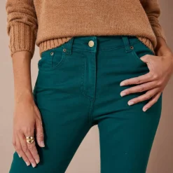 Pantalon 7/8ème fuselé stretch uni