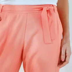 Pantalon 7/8ème fuselé uni, tissu fluide