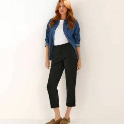 Pantalon 7/8ème à revers, en maille confort