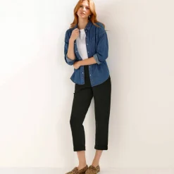 Pantalon 7/8ème à revers, en maille confort
