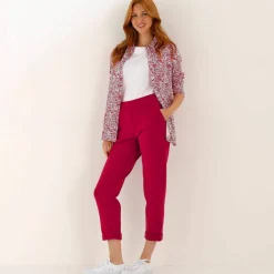 Pantalon 7/8ème à revers, en maille confort