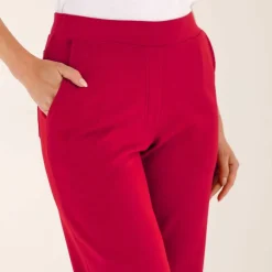 Pantalon 7/8ème à revers, en maille confort