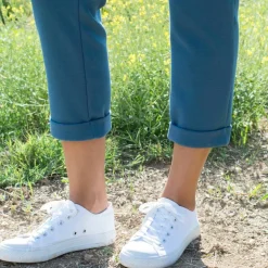 Pantalon 7/8ème à revers, en maille confort