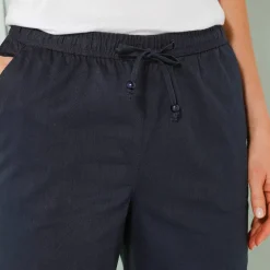 Pantalon mom 7/8ème uni, coton