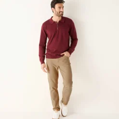 Pantalon 5 poches velours fines côtes élastiqué côtés