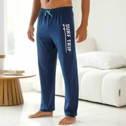 Pantalon pyjama coton bleu marine