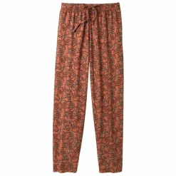 Pantalon pyjama coton imprimé "feuillage" avec lien à nouer