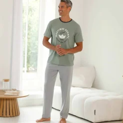 Pantalon pyjama coton uni