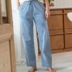 Pantalon pyjama large à carreaux