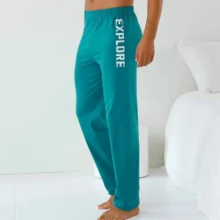 Pantalon pyjama uni avec motif