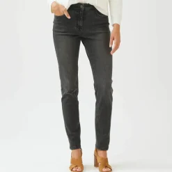 Pantalon slim, taille haute, moyenne stature