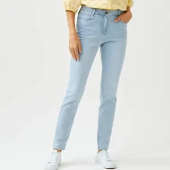 Pantalon slim, taille haute, moyenne stature