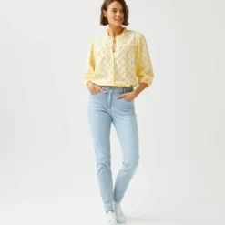 Pantalon slim, taille haute, moyenne stature