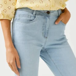 Pantalon slim, taille haute, moyenne stature