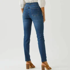 Pantalon slim, taille haute, moyenne stature