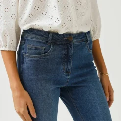 Pantalon slim, taille haute, moyenne stature