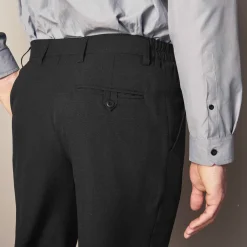 Pantalon taille élastiquée à pinces - polyester