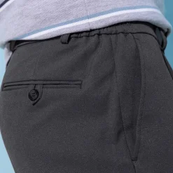 Pantalon taille élastiquée à pinces - polyester