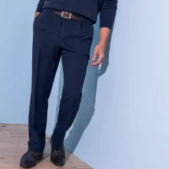 Pantalon taille élastiquée à pinces - polyester