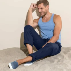 Pantalon toile ceinture élastiquée