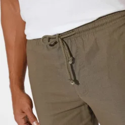 Pantalon toile ceinture élastiquée