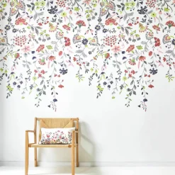 Papier peint panoramique Folk fleuri