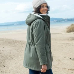 Parka déperlante à capuche, doublée polaire sherpa