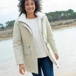 Parka déperlante à capuche, doublée polaire sherpa