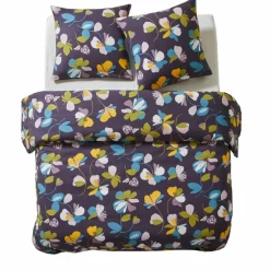Parure de lit taie(s) + housse de couette Soizic imprimée fleurs en coton