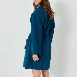 Peignoir court adulte col kimono - éponge bouclette 380 g/m²