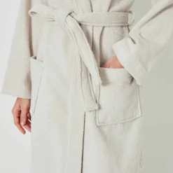 Peignoir court adulte col kimono - éponge bouclette 380 g/m²