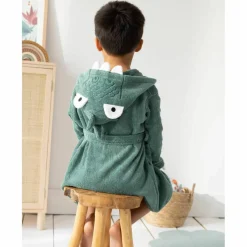Peignoir de bain déguisement enfant dinosaure éponge coton - 340g/m²
