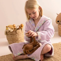 Peignoir de bain enfant à capuche éponge coton - 340 g/m²