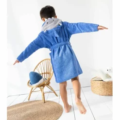 Peignoir de bain enfant à capuche requin personnalisable - 340g/m²
