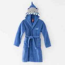 Peignoir de bain enfant à capuche requin personnalisable - 340g/m²