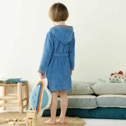 Peignoir de bain enfant à capuche voiture personnalisable éponge coton - 340 g/m²