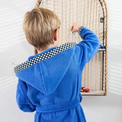 Peignoir de bain enfant à capuche voiture éponge coton - 340 g/m²