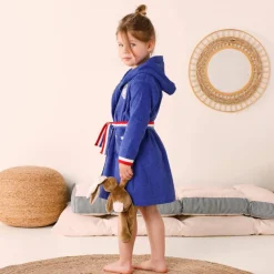 Peignoir de bain enfant foot à capuche éponge coton - 340 g/m²