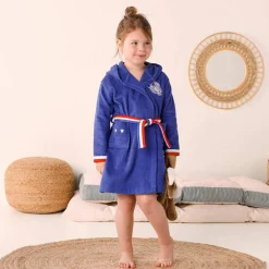 Peignoir de bain enfant foot à capuche éponge coton - 340 g/m²