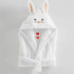 Peignoir de bain enfant lapin à capuche éponge coton - 340 g/m²