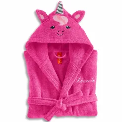 Peignoir de bain enfant Licorne personnalisé à capuche - éponge 340g/m²