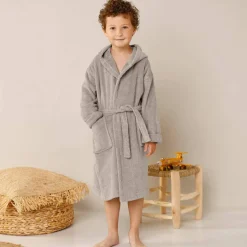 Peignoir de bain enfant ourson à capuche éponge coton - 340 g/m²