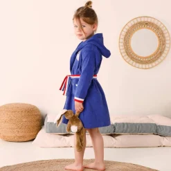 Peignoir de bain enfant personnalisable foot à capuche, éponge coton - 340 g/m²