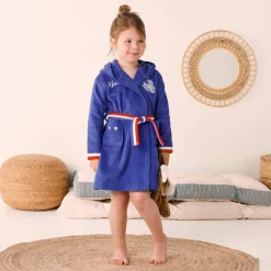 Peignoir de bain enfant personnalisable foot à capuche, éponge coton - 340 g/m²